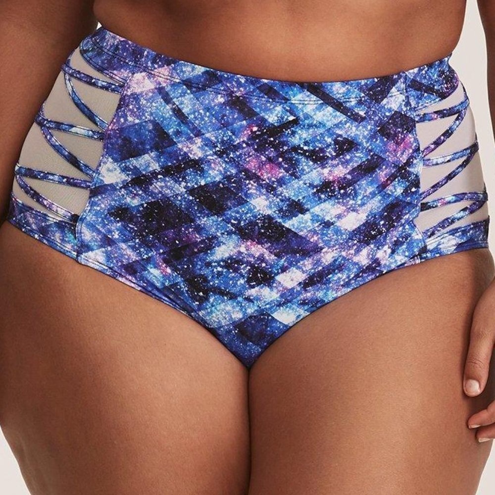 torrid Blue Purple Galaxy High-Waist Bikini Bottom